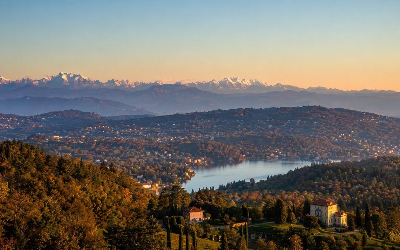 Paesaggio della provincia di Varese — colline, ville e laghi
